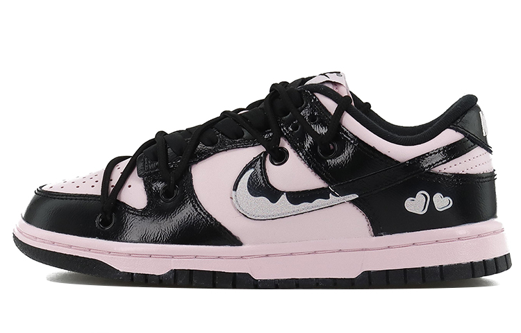 Nike Dunk Low Top Skateboard Shoes Women's Black Pink