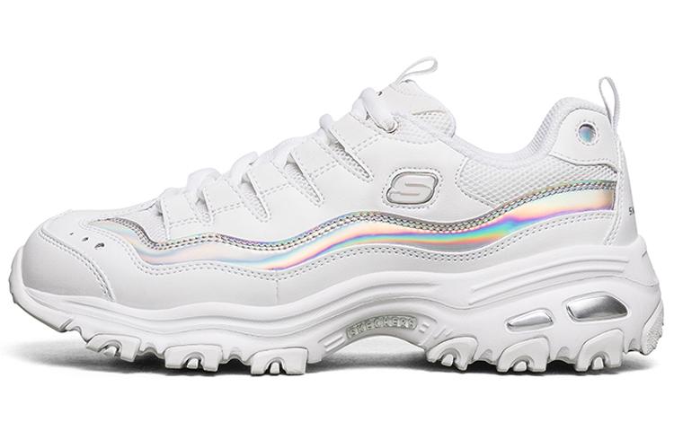 Skechers D'lites 1.0 Gs White/Silver Women's