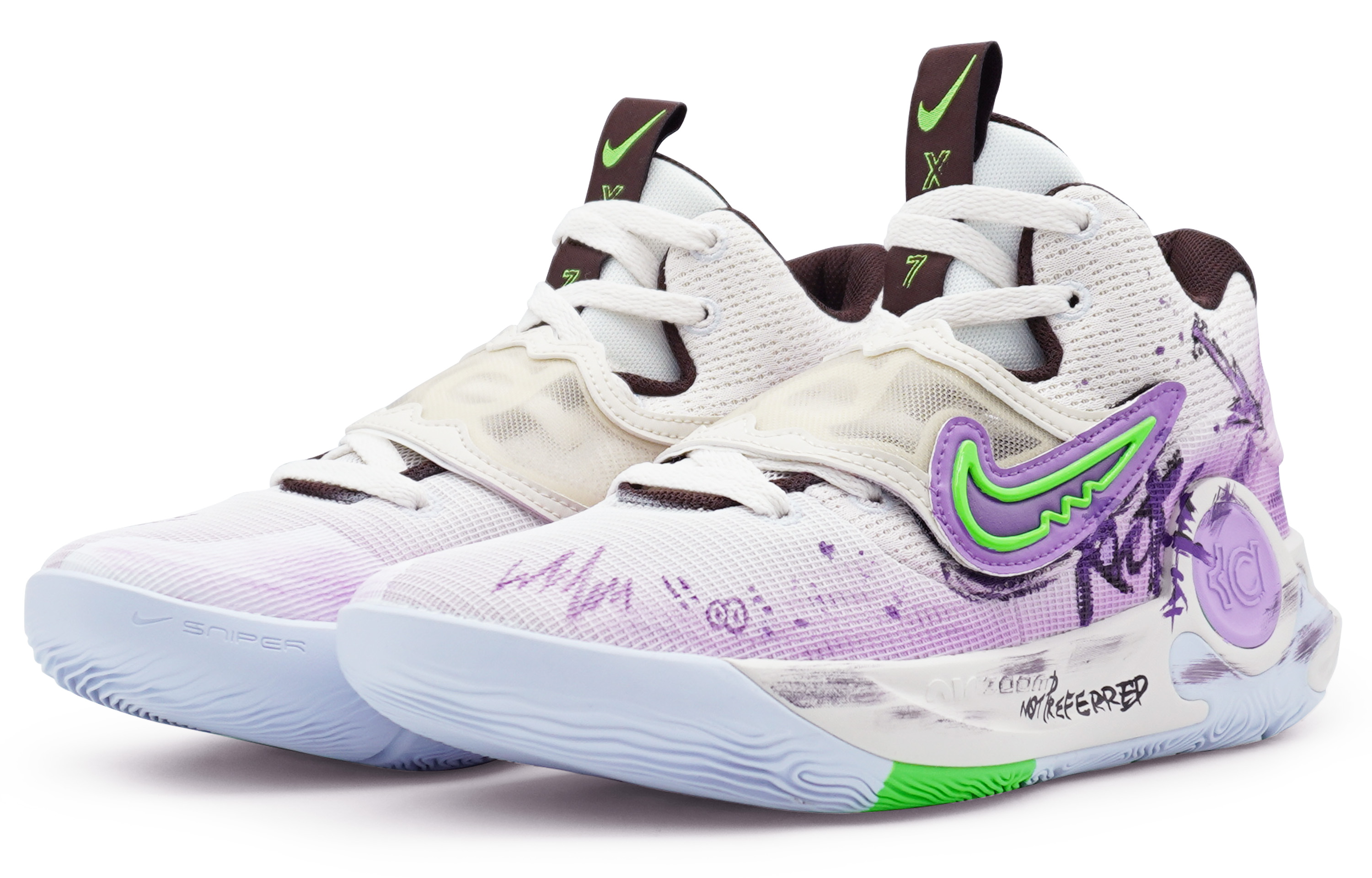 Nike KD Trey 5 X Cushioning Moisture-Wicking Low-Top Basketball Shoes Men's White Purple купить в интернет-магазине Yoocart с быстрой доставкой по России.