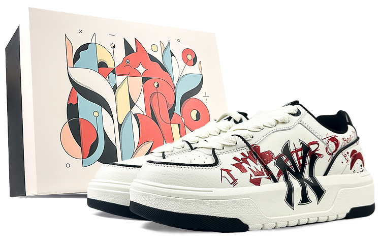 MLB Chunky Liner Low-Top Skateboard Shoes Unisex Black White