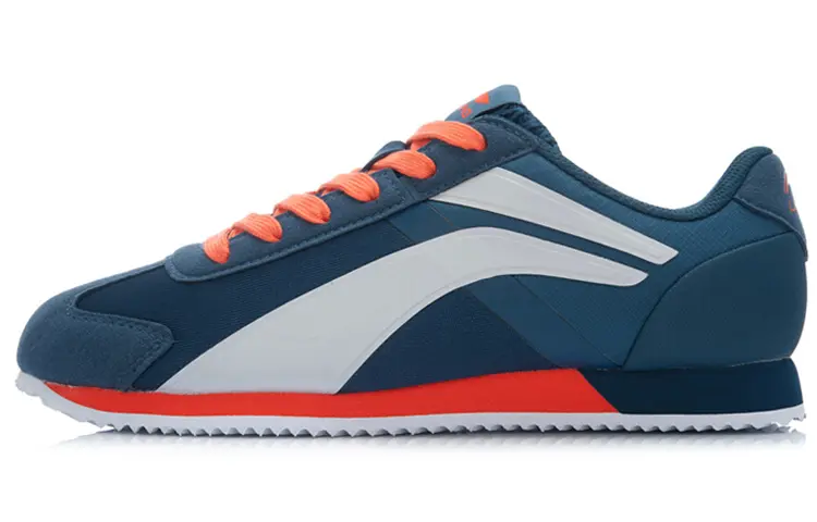 LiNing Shock Absorbers Slip Resistant, Abrasion Resistant, Lightweight Low Top Running Shoes Men's Blue White
