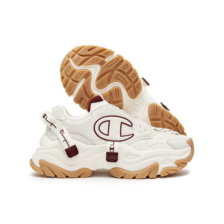 Champion Low-Top Chunky Sneakers Unisex Milk White/College Red
