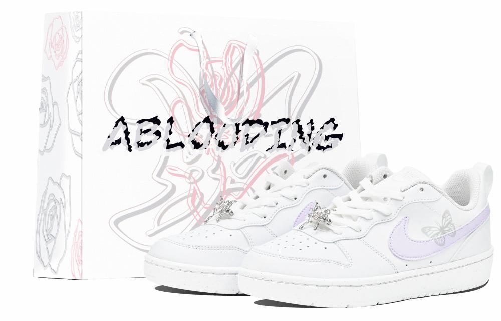 Nike Court Borough Slip Resistant Low Top Skateboard Shoes GS Purple