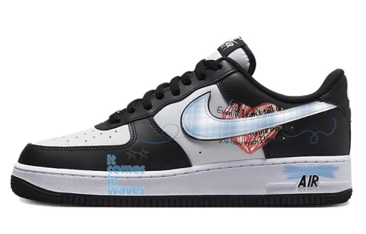 Nike Air Force 1 Anti-Slip Wear-Resistant Low-Top Skateboard Shoes Unisex White Black