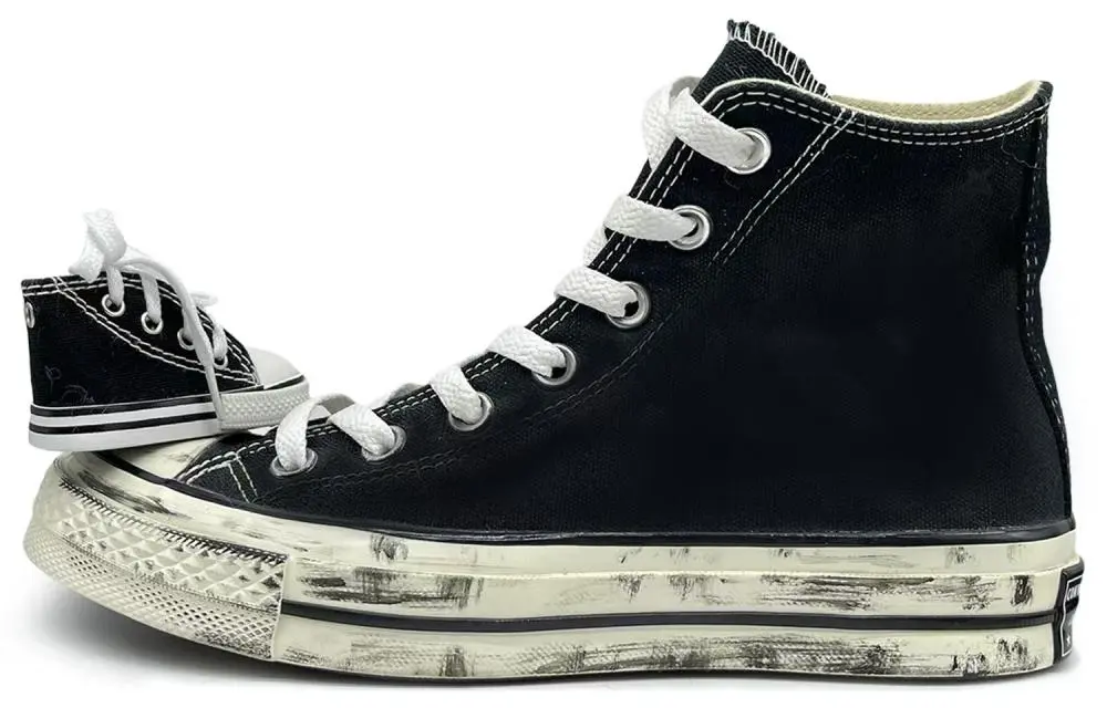 Converse Chuck 70 Stirrup Abrasion Resistant Height Increasing High top Canvas Shoes Unisex Black