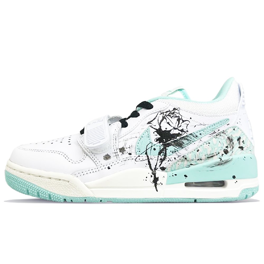 Jordan Legacy 312 Anti-Slip Wear-Resistant Low-Top Vintage Basketball Shoes Women's White Green
