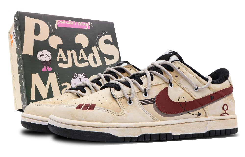 Nike Dunk Low Low-Top Skateboard Shoes GS Yellow Brown