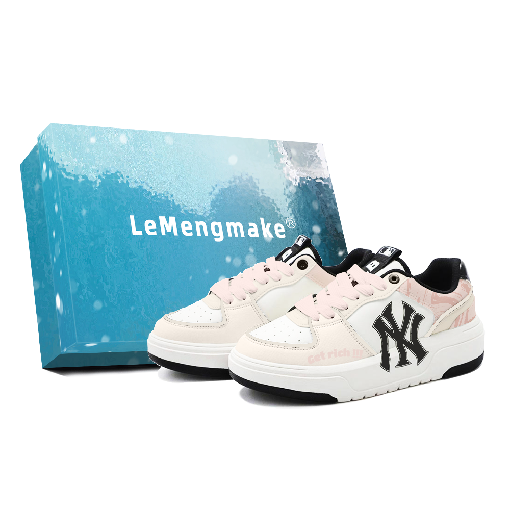 MLB Chunky Liner Low Top Skateboard Shoes Unisex Light Pink