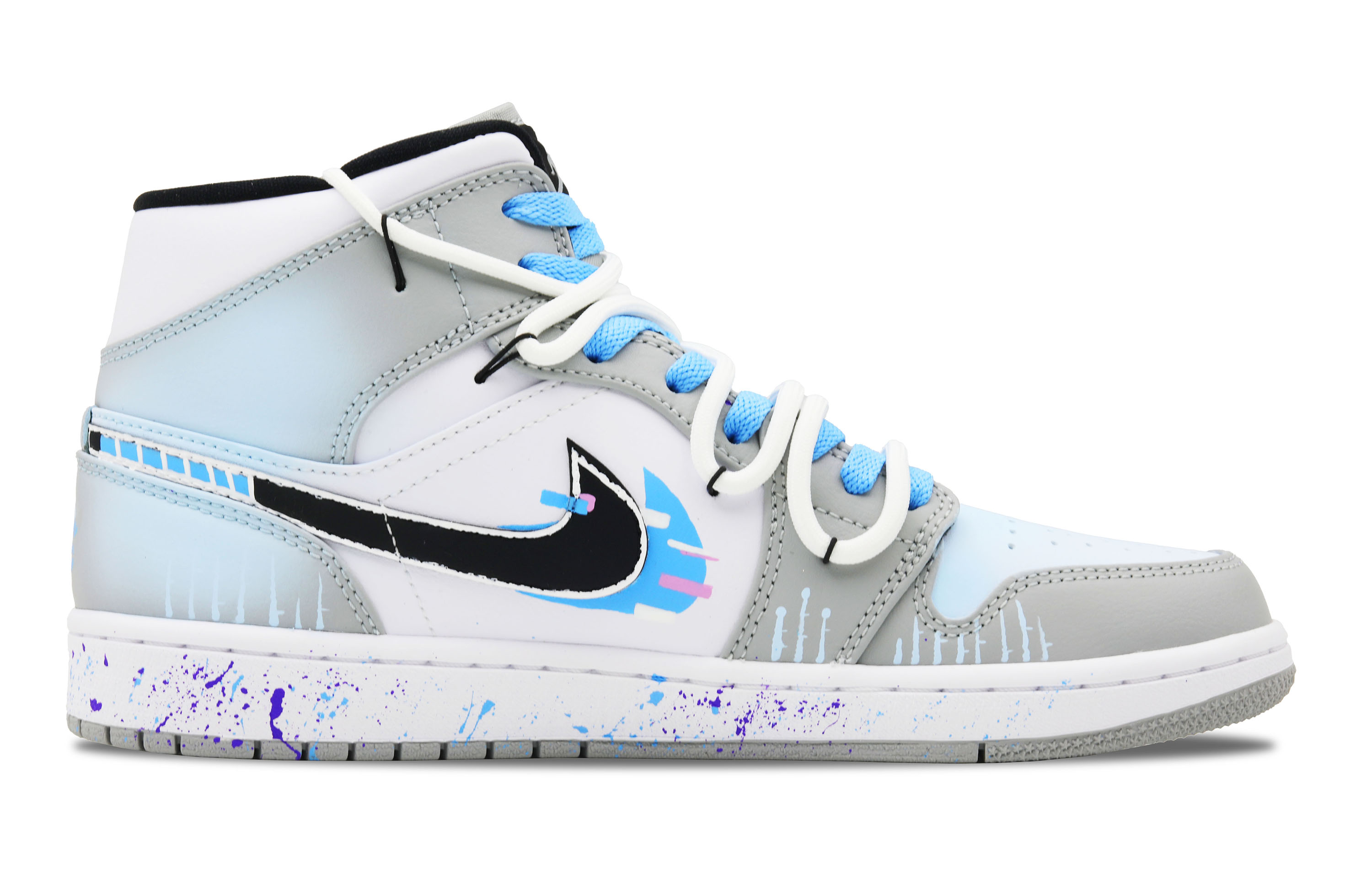 Jordan Air Jordan 1 Mid top Vintage Basketball Shoes Men's Blue Gray купить в интернет-магазине Yoocart с быстрой доставкой по России.