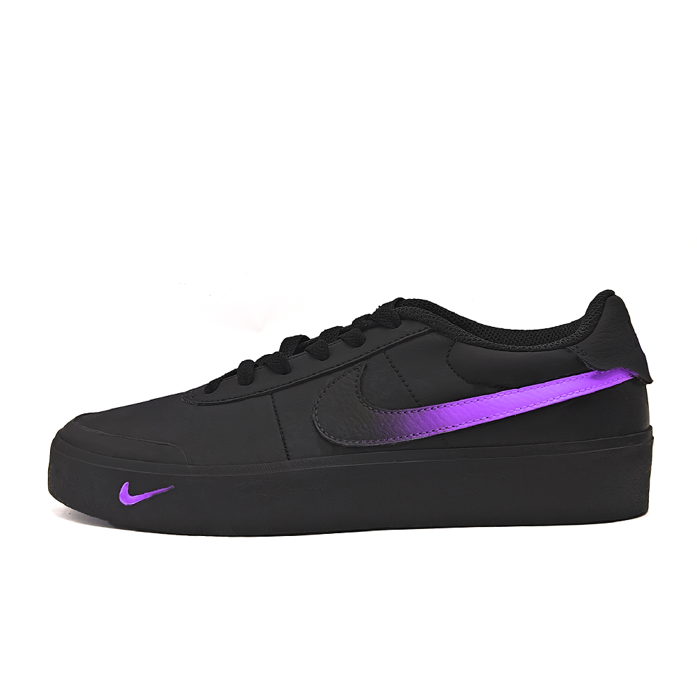 Nike Court Shot Violet Anti Slip Wear Resistant Low Top Skateboard Shoes Unisex Black Purple