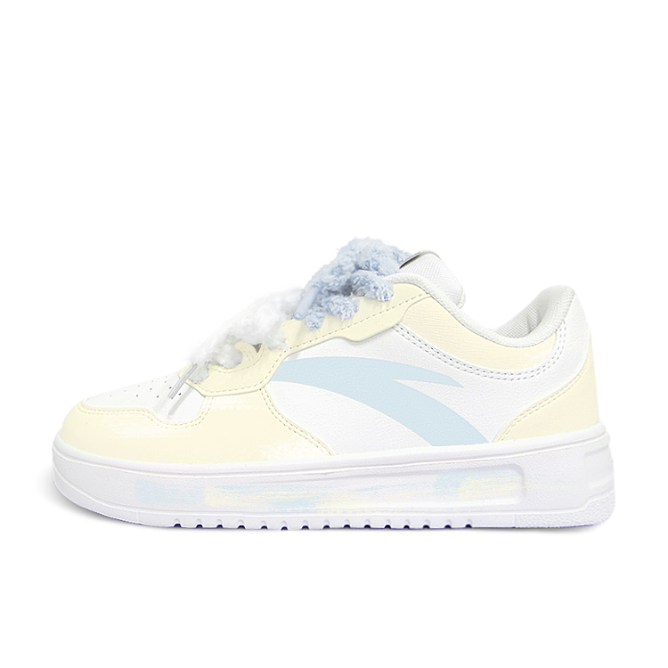 Anta Relaxed Anti Slip Wear Resistant Low Top Skateboard Shoes Unisex Blue Yellow