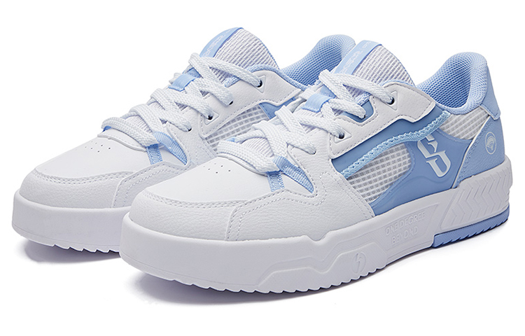 361° Breathable Low-Top Skateboard Shoes Men's White Blue