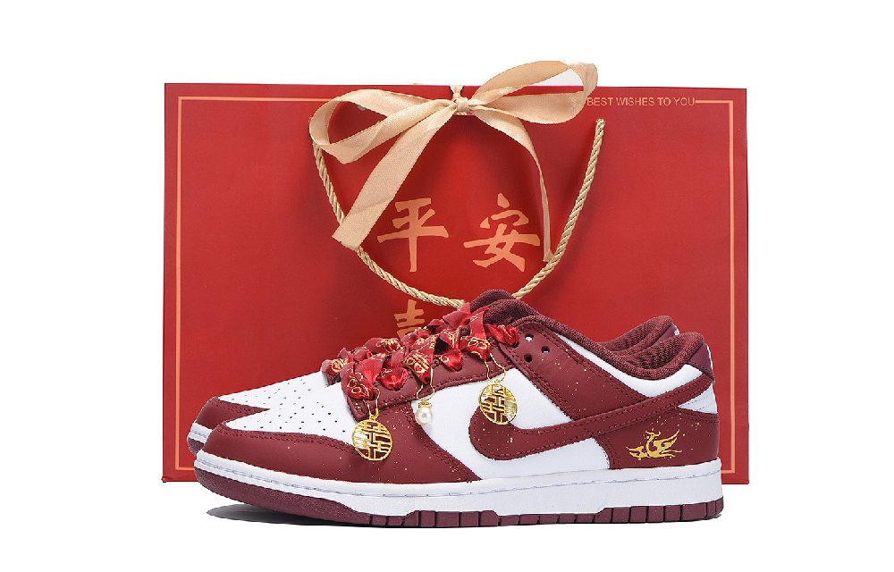 Nike Dunk Coverage Slip Resistant And Abrasion Resistant Low Top Skateboard Shoes Unisex Red