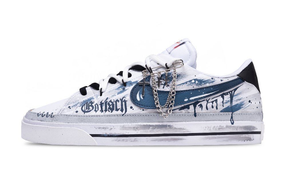 Nike Court Legacy Low Top Skateboard Shoes Unisex Blue White