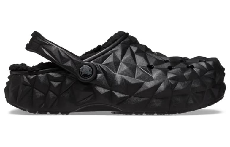 Crocs Classic Clog Lined Geometric Shoes 'Black' Women's