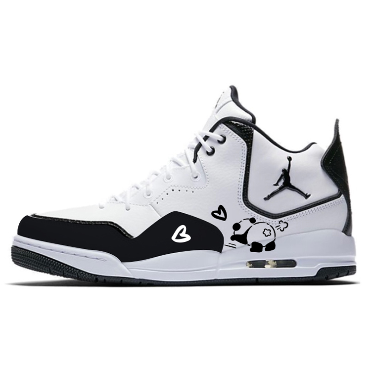 Jordan Courtside 23 Cushioning Anti-Slip And Wear-Resistant Mid-Top Vintage Basketball Shoes Men's White