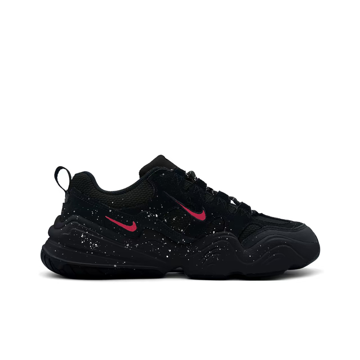 Nike Tech Hera Starry Sky Slip Resistant Abrasion Resistant Low top Casual Shoes Unisex Black Red
