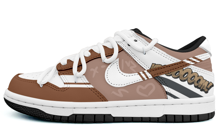 Nike Dunk Low Top Skateboard Shoes GS White Brown