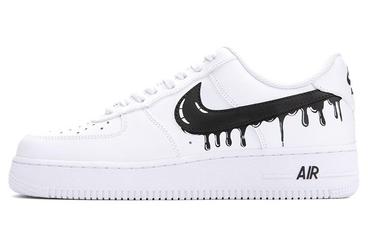 Nike Air Force 1 Slip Resistant Cushioning Abrasion Resistant Low Top Skateboard Shoes Men's White Black