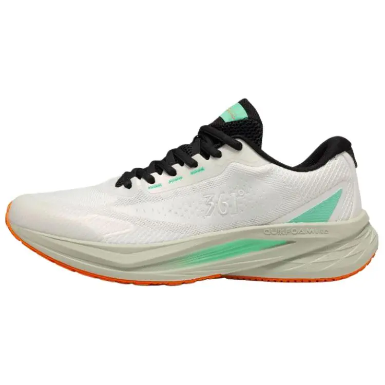 361° Titan Lite Cushioning, Breathable, Lightweight Low Top Long Distance Running Shoes Men's Feather White Jelly Mint