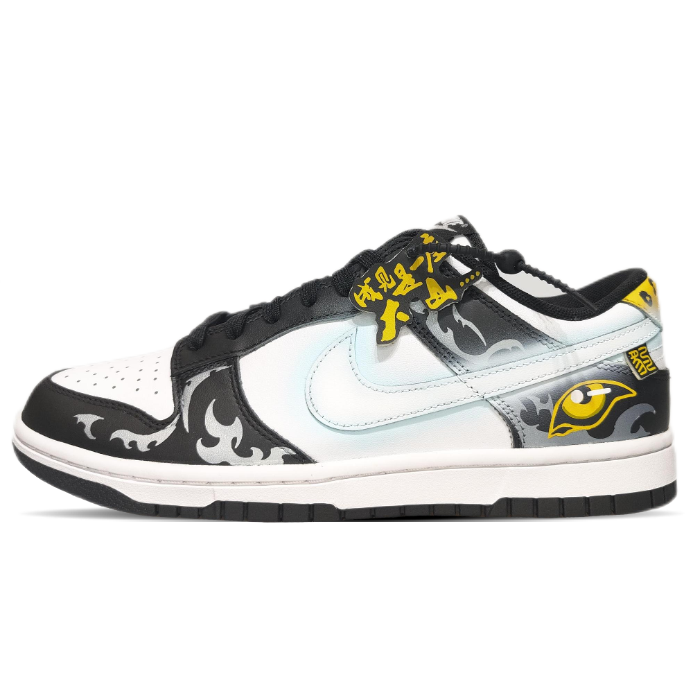 Nike Dunk Anti Slip Wear Resistant Low Top Skateboard Shoes Unisex Black Silver