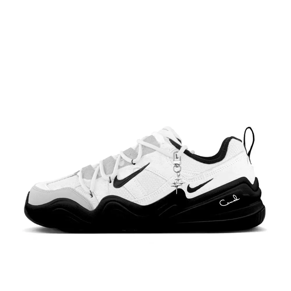 Nike Tech Hera Cushioning, Wear Resistant Low top Casual Shoes Unisex Black White Gray
