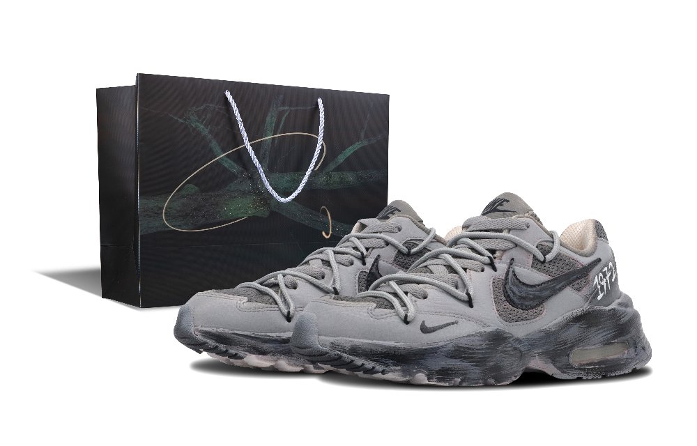 Nike Air Max Fusion Anti-Slip Wear-Resistant Low-Top Running Shoes Women's Gray Black