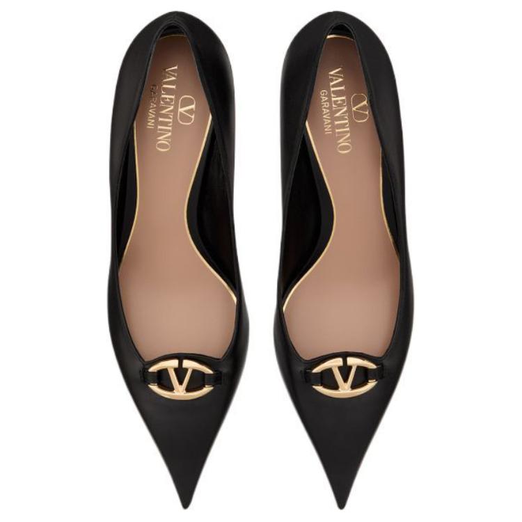 Valentino Vlogo Slim Heel High Heels 6cm Women's Black