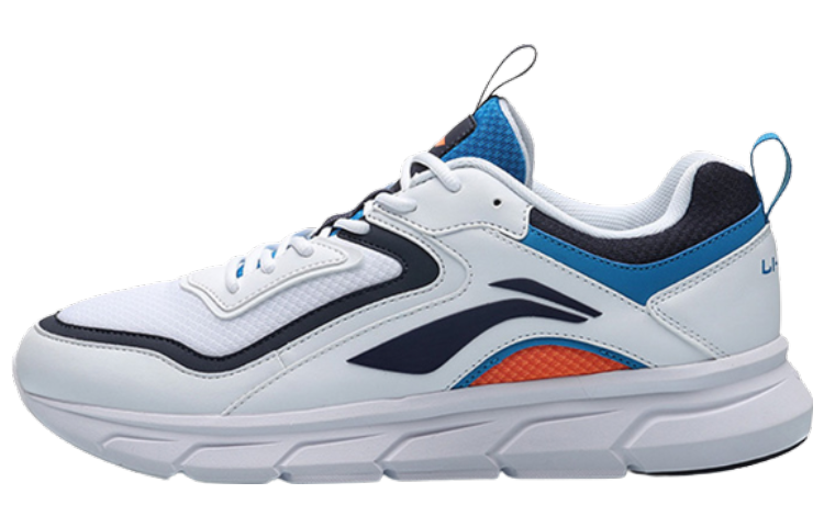 LiNing Anti-Slip Wear-Resistant Low-Top Running Shoes Men's Dark Pea Blue