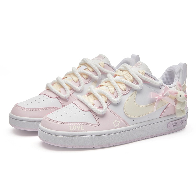 Nike Court Borough Custard Bunny Lightweight, Slip Resistant, Waterproof Low Top Skateboard Shoes GS Pink White Yellow купить в интернет-магазине Yoocart с быстрой доставкой по России.