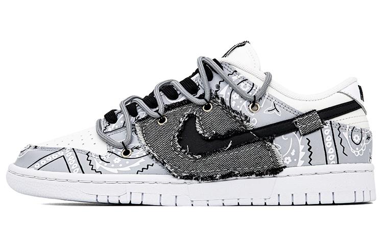 Nike Dunk Anti-Slip And Wear-Resistant Lightweight Low-Top Skateboard Shoes Men's Gray Black White