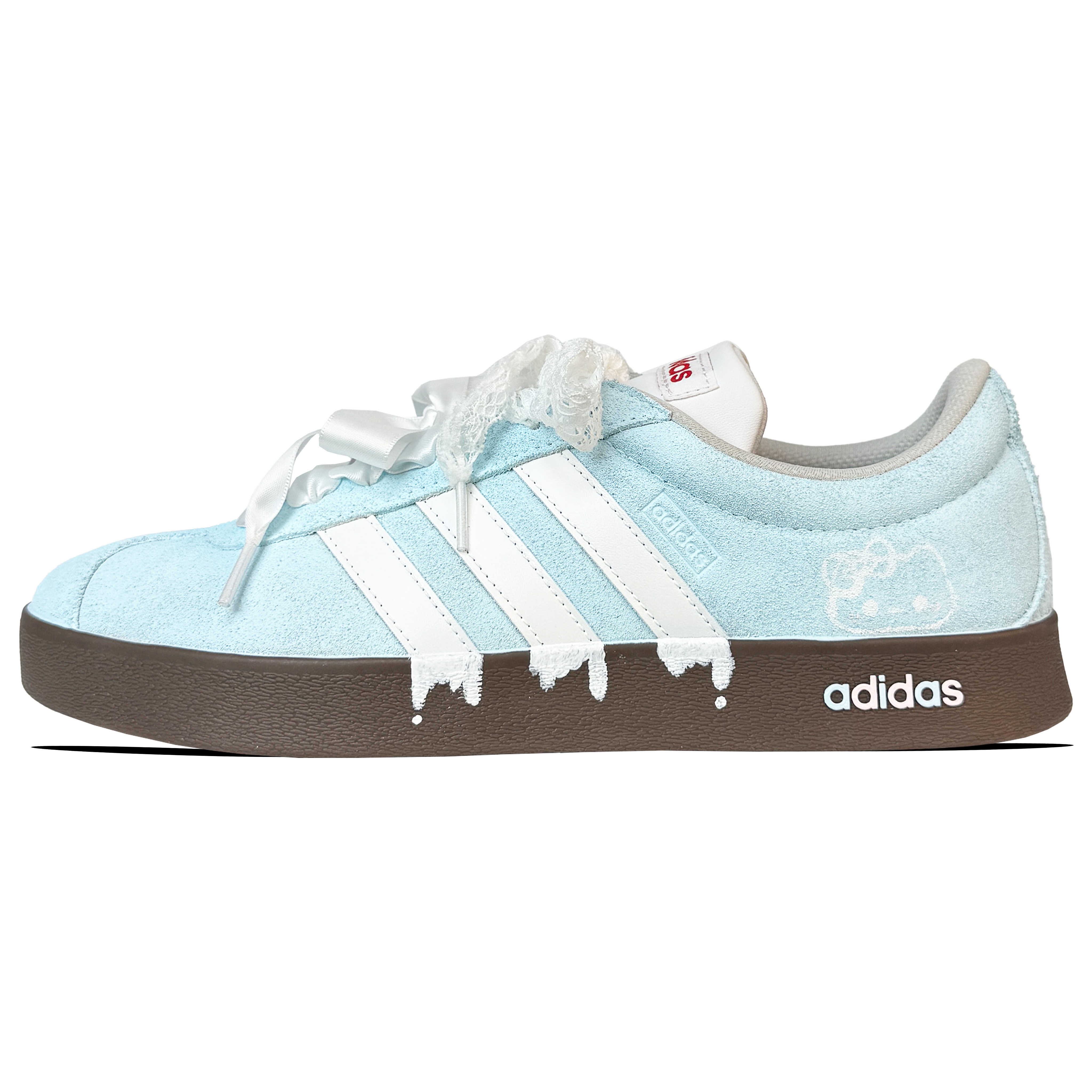 Adidas VL COURT 2.0 Wear resistant And Lightweight Low top Skateboard Shoes Unisex White Blue