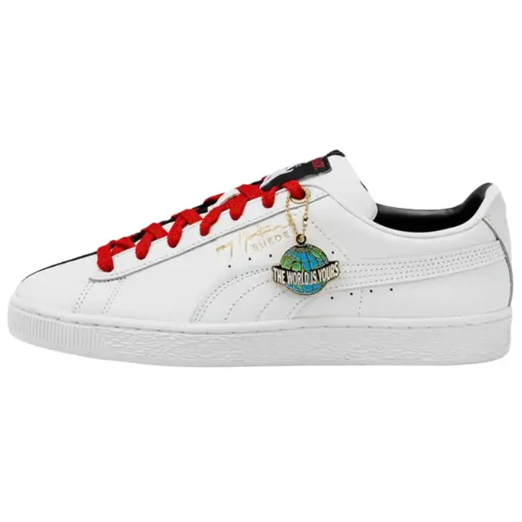Shoe Palace x PUMA Suede Abrasion Resistant Low Top Skateboard Shoes Men's White