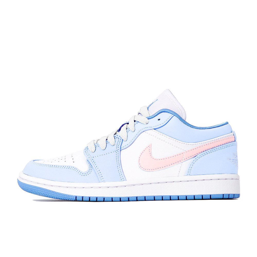 Jordan Air Jordan 1 WangWang Ice Cushioned Slip-Resistant Low-Top Vintage Basketball Shoes Women's Pink Blue