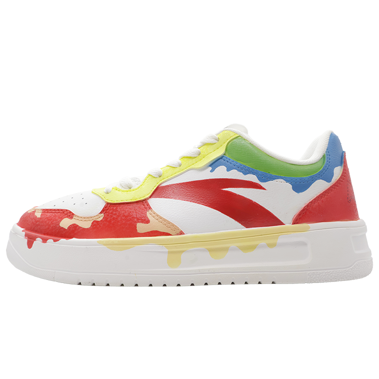 Anta Anti Slip Wear Resistant Low Top Skateboard Shoes Men's White Red