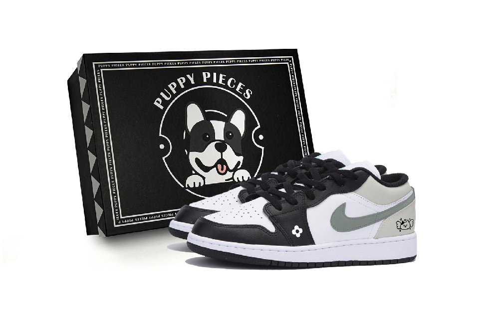 Jordan Air Jordan 1 Low Top Vintage Basketball Shoes Men's White Brown