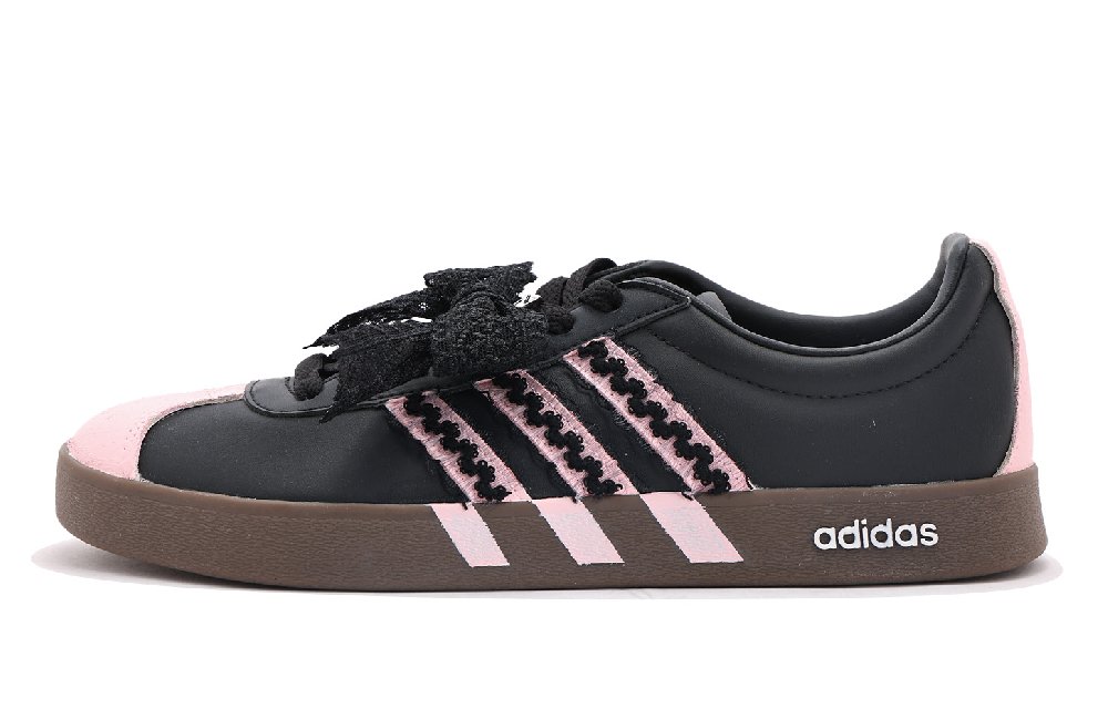 Adidas Neo VL Court 2.0 Abrasion Resistant Low Top Skateboard Shoes Unisex Black Pink