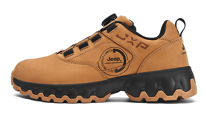Jeep Warm Cushioning Wear-Resistant Lightweight Breathable Slip-Resistant Low-Top Outdoor Shoes Men's Camel