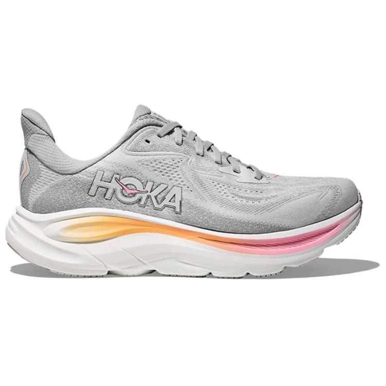 HOKA ONE ONE CLIFTON 10 Slip Resistant, Abrasion Resistant, Breathable, Supportive, Rebound Running Shoes Women's Gray