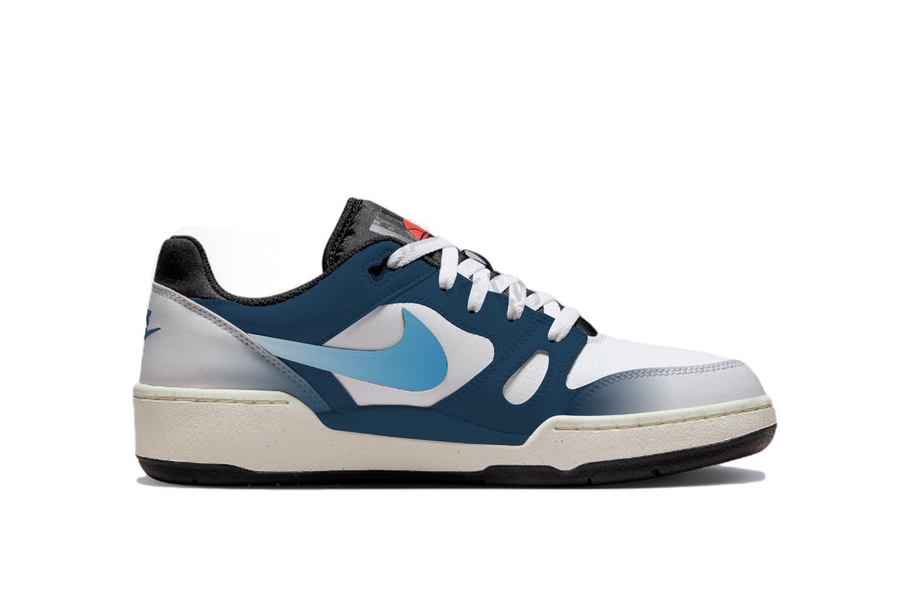 Nike Full Force Dark Blue Shark Cushioning, Wear Resistant Low top Skateboard Shoes Unisex Blue White