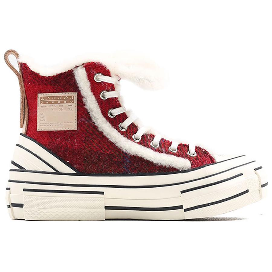XVESSEL Skateboard Shoes Women's High-Top Red