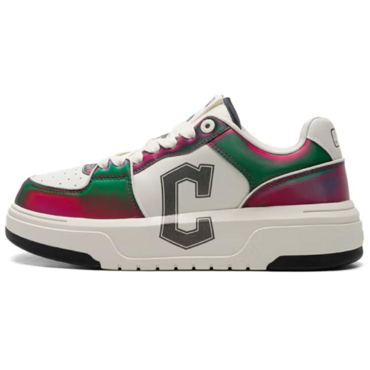 MLB Chunky Liner Slip-Resistant Water-Resistant Low-Top Skateboard Shoes Unisex Beige Green