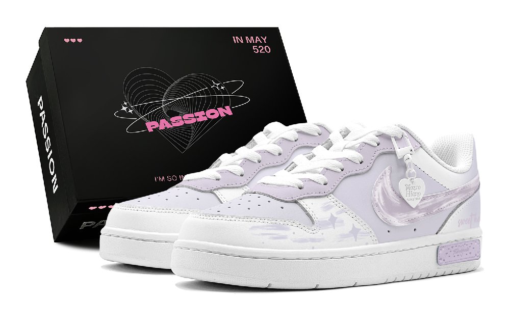 Nike Court Borough Slip Resistant Low Top Skateboard Shoes Women's Light Lavender