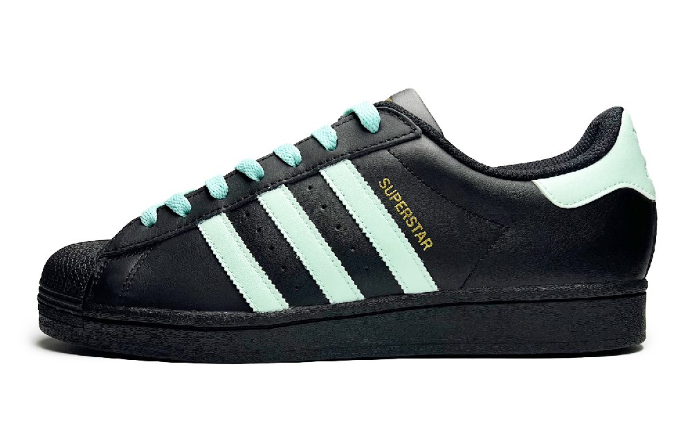 Adidas Originals SUPERSTAR Non-slip Lightweight Low-Top Skateboard Shoes Unisex Black Green