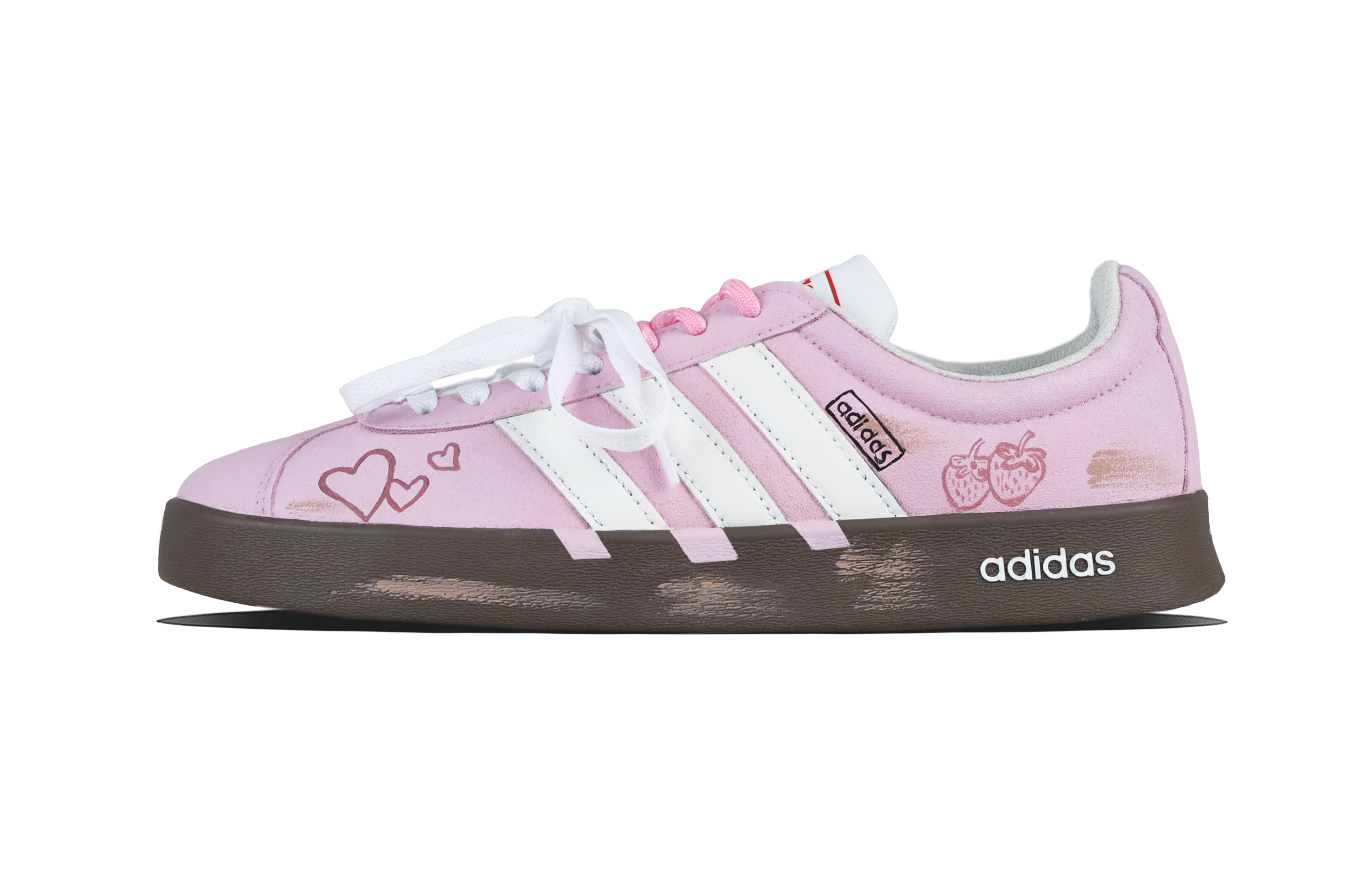 Adidas VL COURT 2.0 Pink Berry Sweet Dream Cushioning, Wear Resistant Low top Skateboard Shoes Unisex