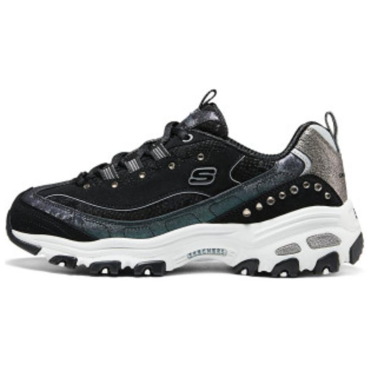 Skechers DLITES Low Top Chunky Sneakers Women's Black