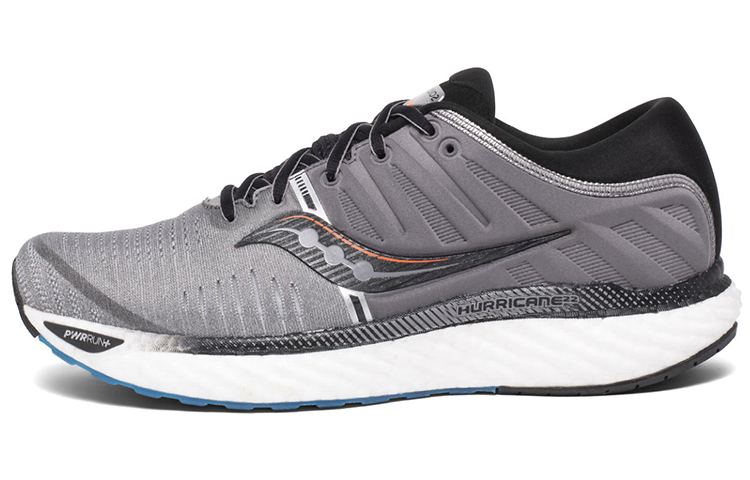 Saucony Hurricane Cushioned Slip-Resistant Support Lightweight Low-Top Running Shoes Men's Gray Black