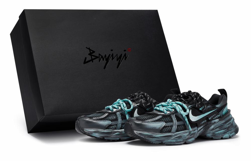 Nike V2K Run Anti-Slip Wear-Resistant Low-Top Running Shoes Unisex Tiffany Blue Black