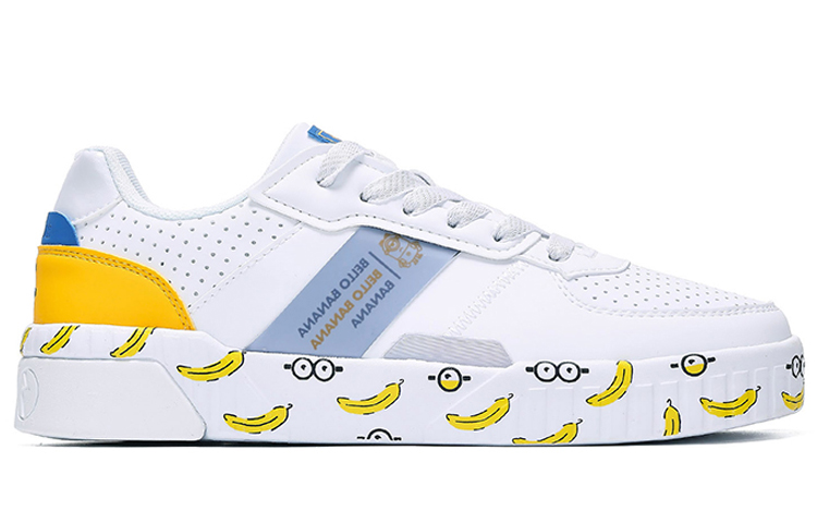 MINIONS x 361° Slip-Resistant Cushioning Wear-Resistant Low-Top Skateboard Shoes Women's White