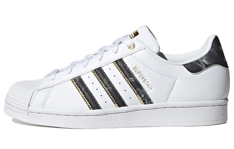 Adidas Originals Superstar Shoes 'White Black / Gold Metallic' Women's